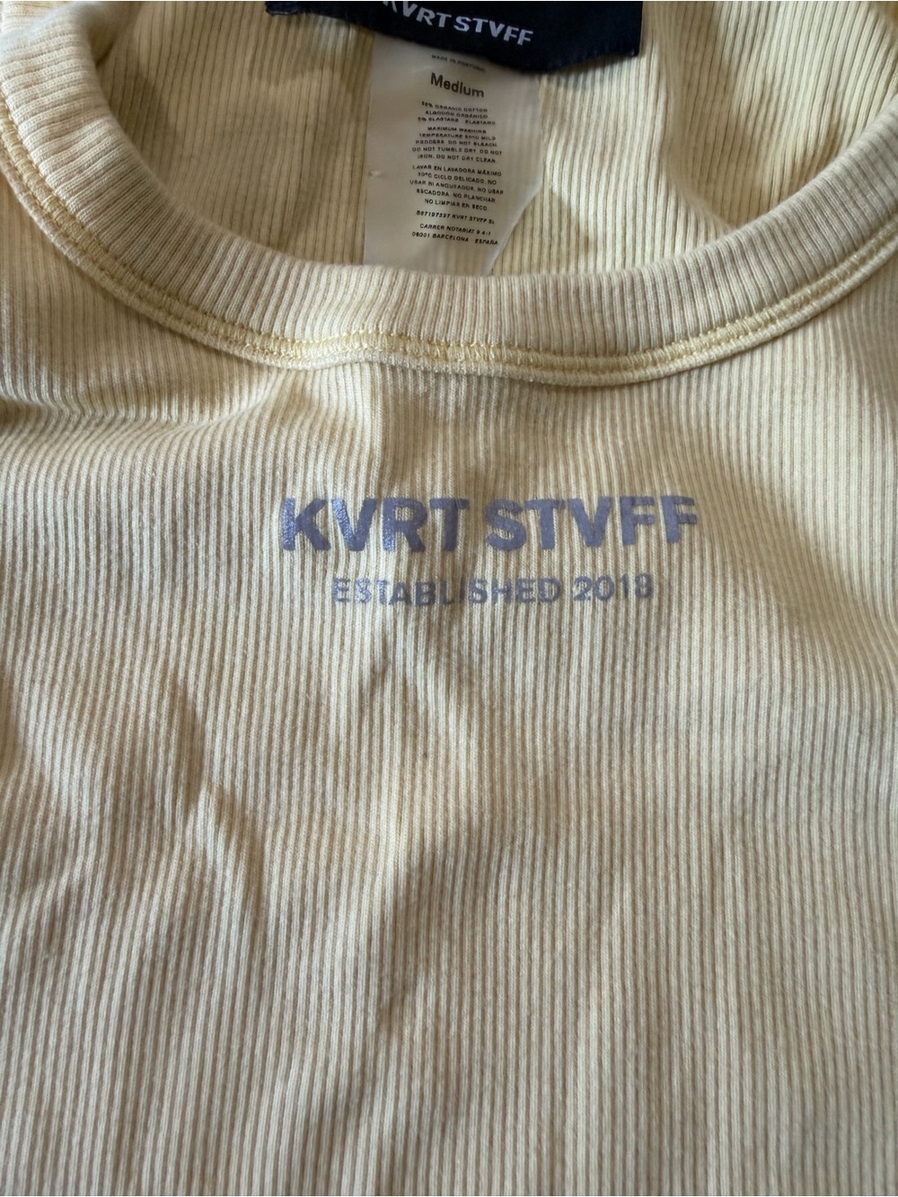 Kurt Stiff Yellow Ribbed Tank Top - Picture 2 of 7